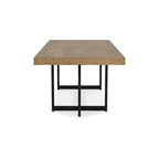Mesa de comedor rectangular extensible de 80-98" – Capacidad para 8 personas, madera y acero marrón