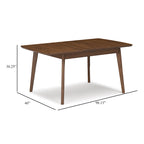 Mesa de comedor rectangular extensible de 80-98" – Capacidad para 8 personas, madera y acero marrón