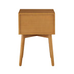 Mesa de Noche/Auxiliar Compacta de Madera de Estilo Moderno de Mediados de Siglo con 2 Cajones