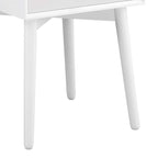 Mesa de Noche/Auxiliar Compacta de Madera de Estilo Moderno de Mediados de Siglo con 2 Cajones