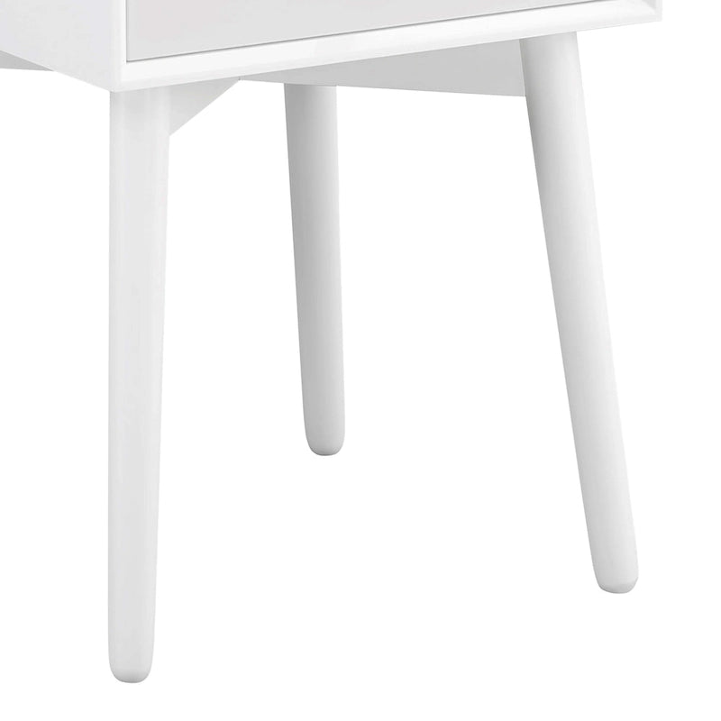 Mesa de Noche/Auxiliar Compacta de Madera de Estilo Moderno de Mediados de Siglo con 2 Cajones