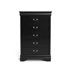 Cómoda tradicional de madera maciza con 5 cajones – Almacenamiento clásico para dormitorio, 4 colores