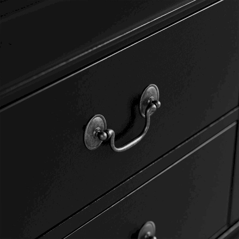 Cómoda tradicional de madera maciza con 5 cajones – Almacenamiento clásico para dormitorio, 4 colores