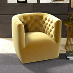 Sillón auxiliar giratorio moderno de mediados de siglo – Terciopelo, resorte ensacado, 4 colores