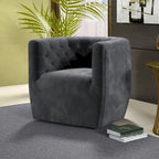 Sillón auxiliar giratorio moderno de mediados de siglo – Terciopelo, resorte ensacado, 4 colores