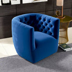 Sillón auxiliar giratorio moderno de mediados de siglo – Terciopelo, resorte ensacado, 4 colores
