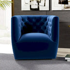 Sillón auxiliar giratorio moderno de mediados de siglo – Terciopelo, resorte ensacado, 4 colores