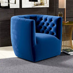 Sillón auxiliar giratorio moderno de mediados de siglo – Terciopelo, resorte ensacado, 4 colores