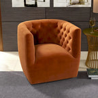 Sillón auxiliar giratorio moderno de mediados de siglo – Terciopelo, resorte ensacado, 4 colores