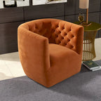 Sillón auxiliar giratorio moderno de mediados de siglo – Terciopelo, resorte ensacado, 4 colores
