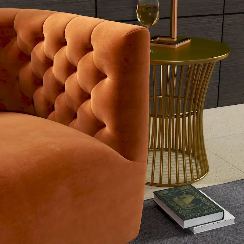 Sillón auxiliar giratorio moderno de mediados de siglo – Terciopelo, resorte ensacado, 4 colores