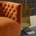 Sillón auxiliar giratorio moderno de mediados de siglo – Terciopelo, resorte ensacado, 4 colores