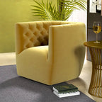 Sillón auxiliar giratorio moderno de mediados de siglo – Terciopelo, resorte ensacado, 4 colores