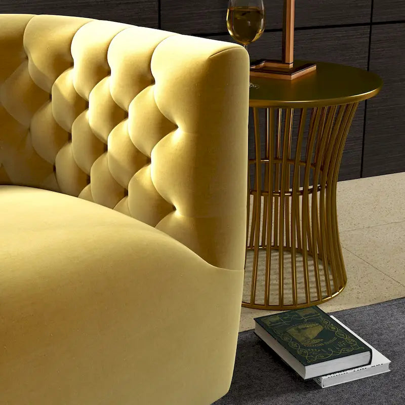 Sillón auxiliar giratorio moderno de mediados de siglo – Terciopelo, resorte ensacado, 4 colores