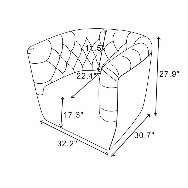 Sillón auxiliar giratorio moderno de mediados de siglo – Terciopelo, resorte ensacado, 4 colores