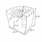 Sillón auxiliar giratorio moderno de mediados de siglo – Terciopelo, resorte ensacado, 4 colores