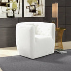 Sillón auxiliar giratorio moderno de mediados de siglo – Terciopelo, resorte ensacado, 4 colores