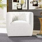 Sillón auxiliar giratorio moderno de mediados de siglo – Terciopelo, resorte ensacado, 4 colores