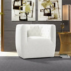 Sillón auxiliar giratorio moderno de mediados de siglo – Terciopelo, resorte ensacado, 4 colores
