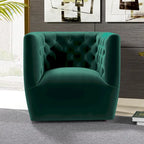 Sillón auxiliar giratorio moderno de mediados de siglo – Terciopelo, resorte ensacado, 4 colores