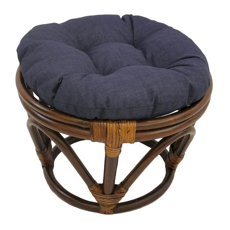 Puf otomano de exterior Bali de 45,72 cm con cojín sólido – Asientos para patio y jardín