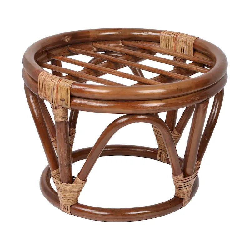 Puf otomano de exterior Bali de 45,72 cm con cojín sólido – Asientos para patio y jardín
