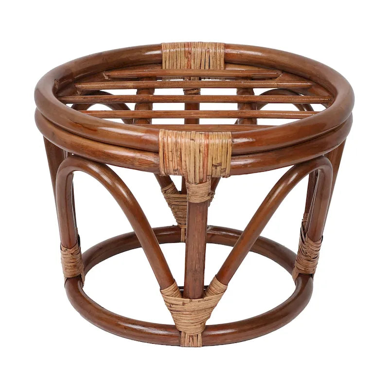 Puf otomano de exterior Bali de 45,72 cm con cojín sólido – Asientos para patio y jardín