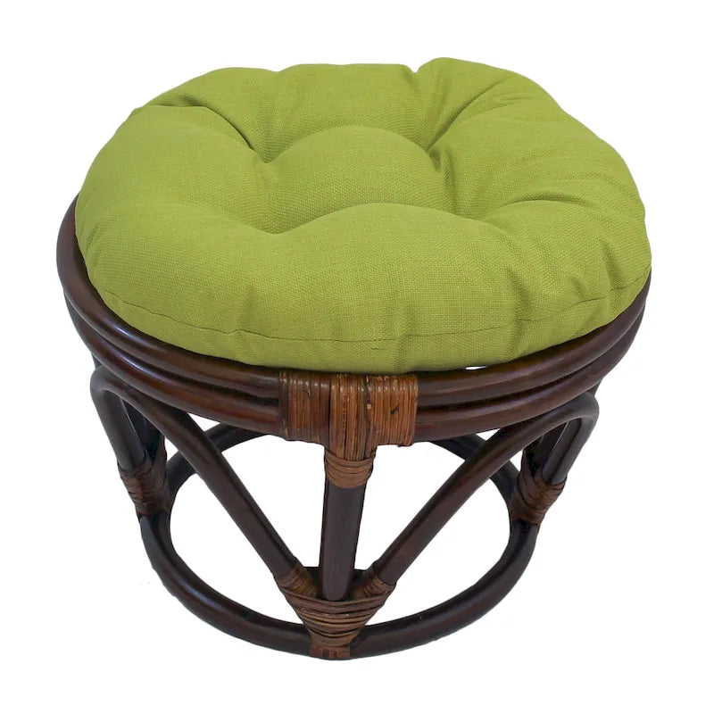 Puf otomano de exterior Bali de 45,72 cm con cojín sólido – Asientos para patio y jardín