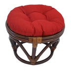 Puf otomano de exterior Bali de 45,72 cm con cojín sólido – Asientos para patio y jardín