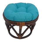 Puf otomano de exterior Bali de 45,72 cm con cojín sólido – Asientos para patio y jardín