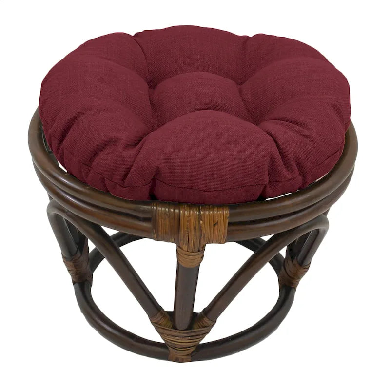 Puf otomano de exterior Bali de 45,72 cm con cojín sólido – Asientos para patio y jardín