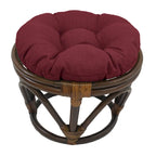 Puf otomano de exterior Bali de 45,72 cm con cojín sólido – Asientos para patio y jardín