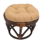 Puf otomano de exterior Bali de 45,72 cm con cojín sólido – Asientos para patio y jardín