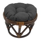 Puf otomano de exterior Bali de 45,72 cm con cojín sólido – Asientos para patio y jardín