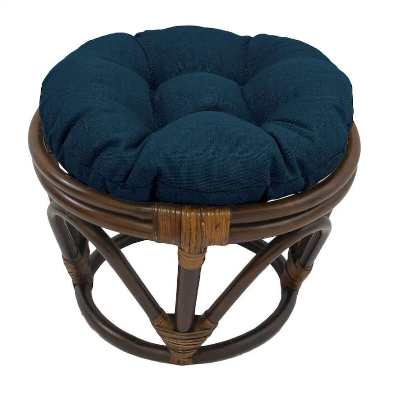 Puf otomano de exterior Bali de 45,72 cm con cojín sólido – Asientos para patio y jardín