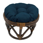 Puf otomano de exterior Bali de 45,72 cm con cojín sólido – Asientos para patio y jardín