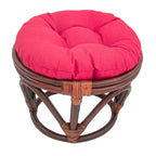 Puf otomano de exterior Bali de 45,72 cm con cojín sólido – Asientos para patio y jardín