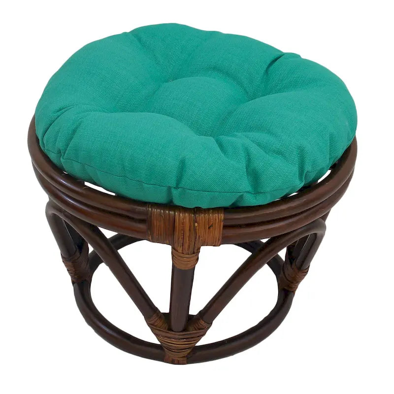 Puf otomano de exterior Bali de 45,72 cm con cojín sólido – Asientos para patio y jardín