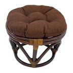 Puf otomano de exterior Bali de 45,72 cm con cojín sólido – Asientos para patio y jardín