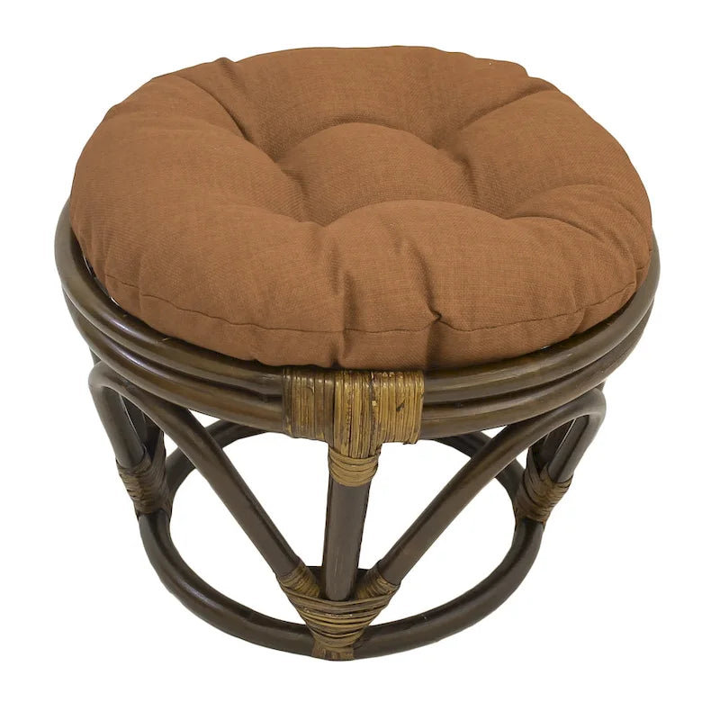 Puf otomano de exterior Bali de 45,72 cm con cojín sólido – Asientos para patio y jardín