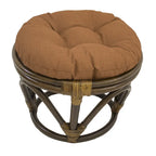 Puf otomano de exterior Bali de 45,72 cm con cojín sólido – Asientos para patio y jardín