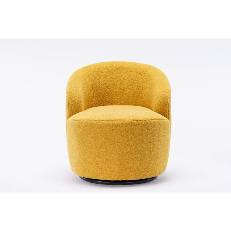 Sillón giratorio de 360° con barril – Tejido suave de borreguito, respaldo ergonómico