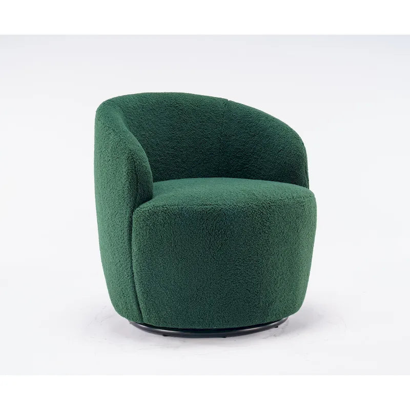 Sillón giratorio de 360° con barril – Tejido suave de borreguito, respaldo ergonómico