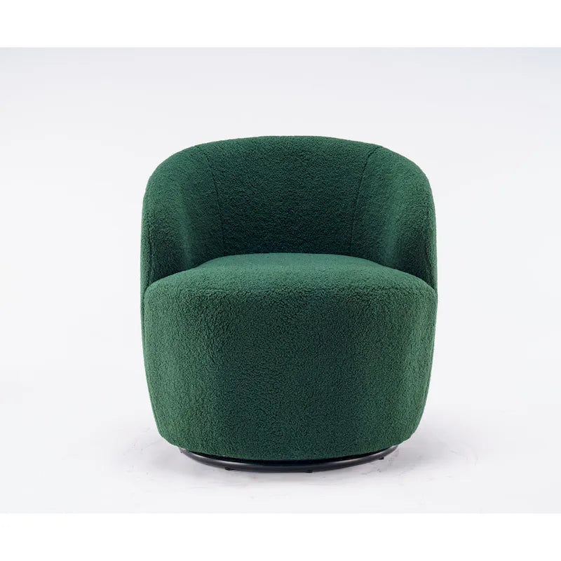 Sillón giratorio de 360° con barril – Tejido suave de borreguito, respaldo ergonómico