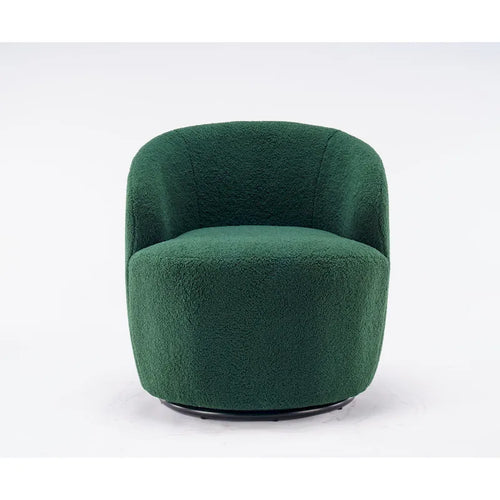 Sillón giratorio de 360° con barril – Tejido suave de borreguito, respaldo ergonómico