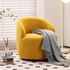 Sillón giratorio de 360° con barril – Tejido suave de borreguito, respaldo ergonómico