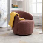 Sillón giratorio de 360° con barril – Tejido suave de borreguito, respaldo ergonómico