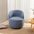 Sillón giratorio de 360° con barril – Tejido suave de borreguito, respaldo ergonómico