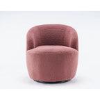 Sillón giratorio de 360° con barril – Tejido suave de borreguito, respaldo ergonómico