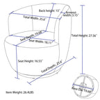 Sillón giratorio de 360° con barril – Tejido suave de borreguito, respaldo ergonómico